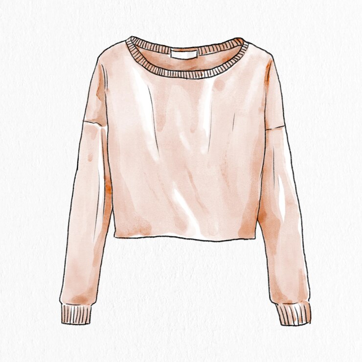 Vector gratuito elemento de moda dibujado a mano de vector de suéter de mujer