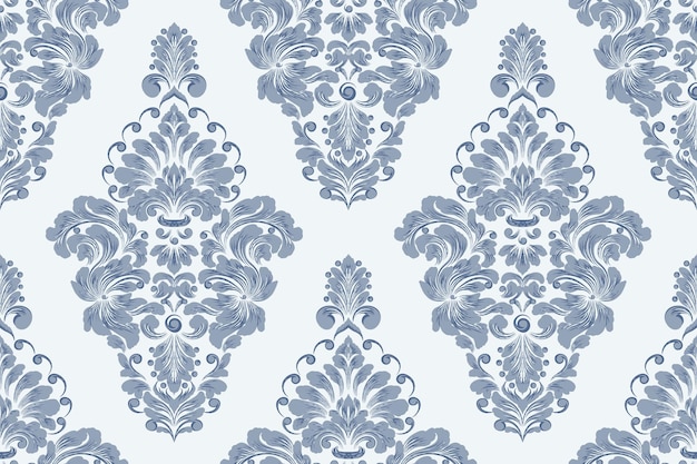 Elemento de patrón sin costuras de damasco Vector clásico de lujo antiguo adorno de damasco real victoriano textura sin costuras para fondos de pantalla envoltura textil Plantilla barroca floral exquisita vintage