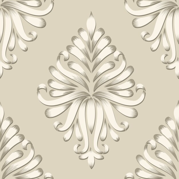 Elemento de patrón transparente damasco vector. Clásico lujo antiguo ornamento de damasco, real victoriana textura transparente para papeles pintados, textiles, envoltura. Plantilla barroca floral exquisita.