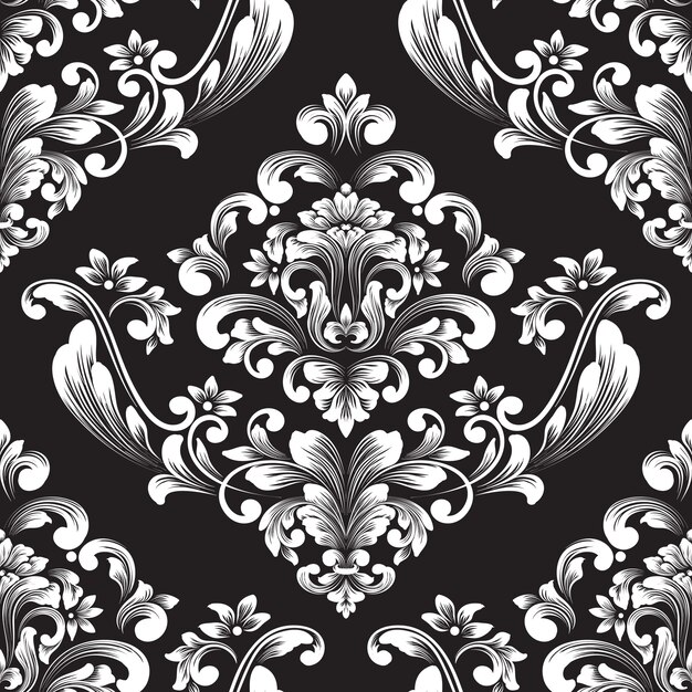 Elemento de patrón transparente Damasco vector