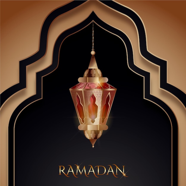 Elemento de ramadan kareem realista