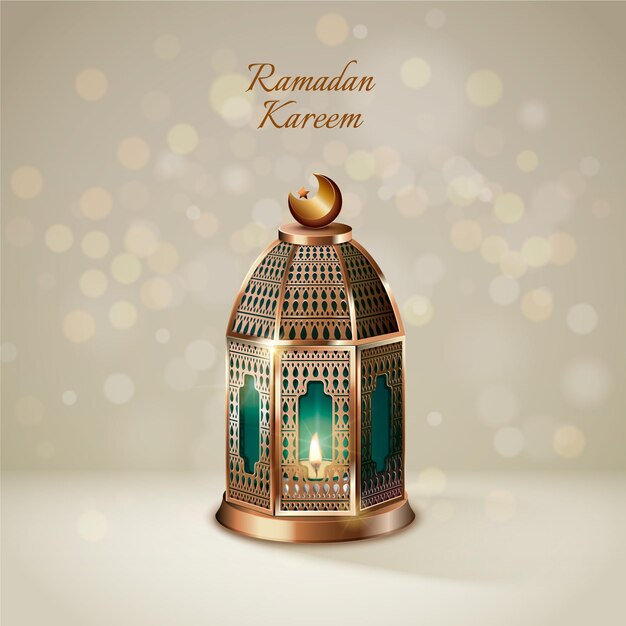 Elemento de ramadan kareem realista