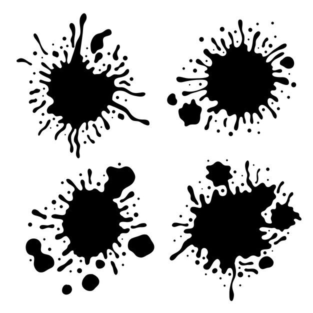Elemento de salpicaduras de tinta dibujada a mano