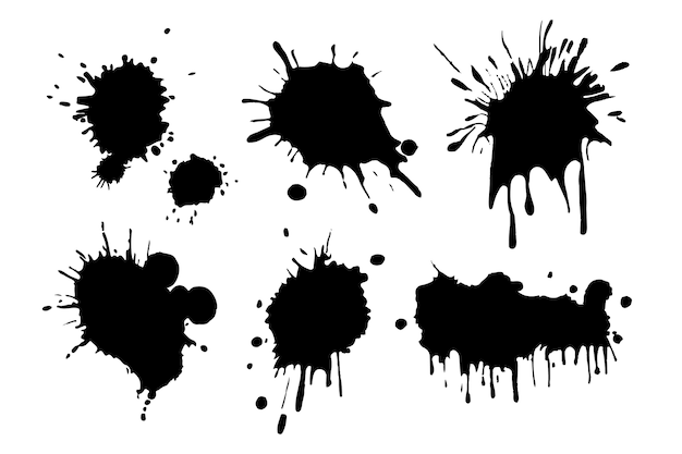 Elemento de salpicaduras de tinta de diseño plano
