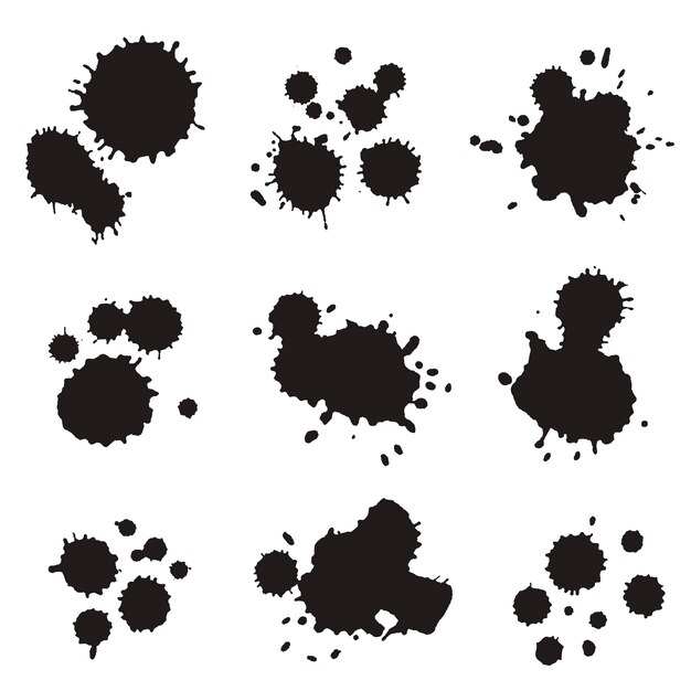 Elemento de salpicaduras de tinta de diseño plano