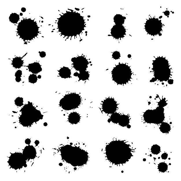 Elemento de salpicaduras de tinta de diseño plano