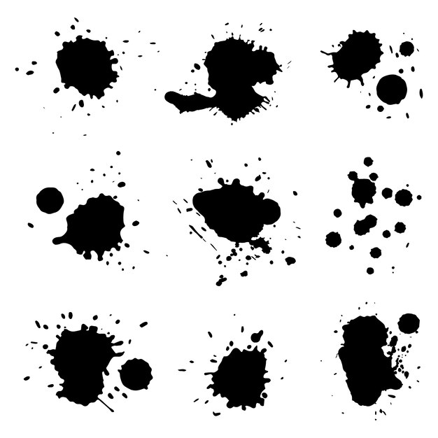Elemento de salpicaduras de tinta de diseño plano