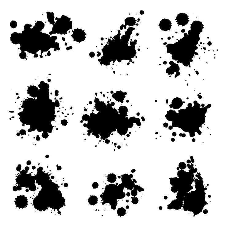 Vector gratuito elemento de salpicaduras de tinta de diseño plano