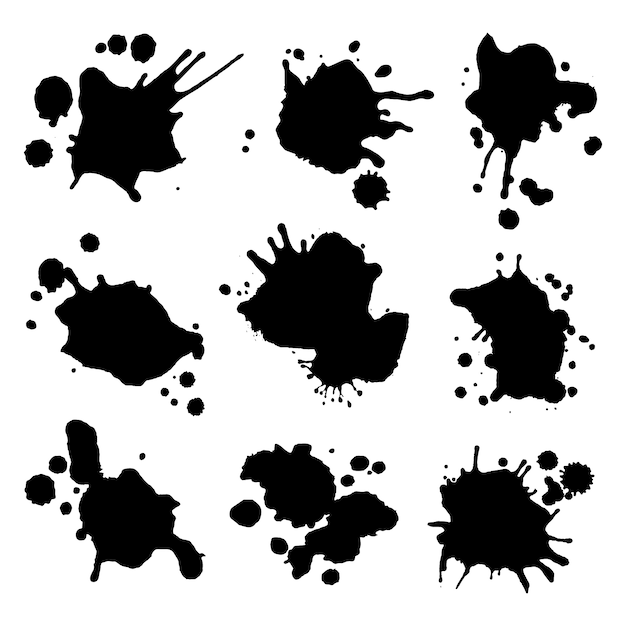 Elemento de salpicaduras de tinta de diseño plano