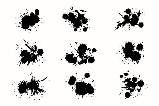 Elemento de salpicaduras de tinta de diseño plano
