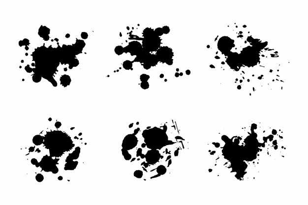 Elemento de salpicaduras de tinta de diseño plano
