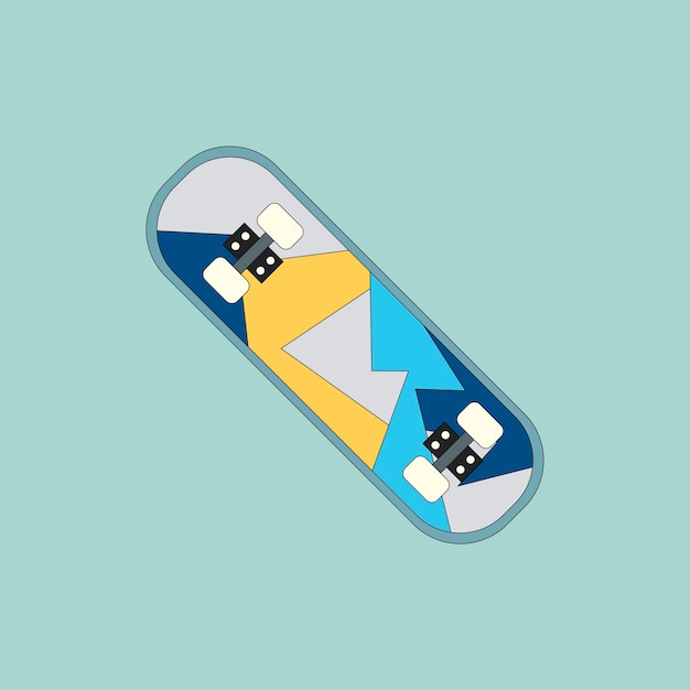 Elemento de skate en vector de fondo verde menta
