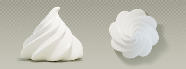 Elementos 3D de crema batida en la parte superior y lateral