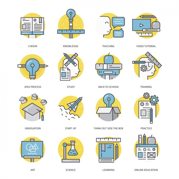 Vector gratuito elementos acerca de la educación