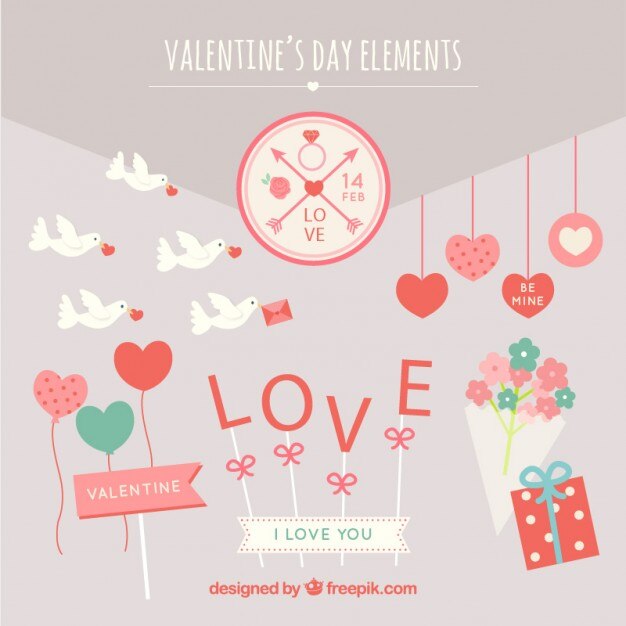 Elementos bonitos del día de San Valentín