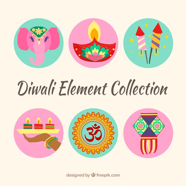 Elementos bonitos de diwali