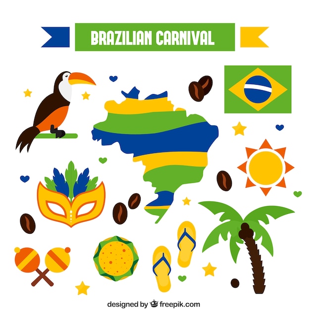 Elementos de carnaval brasileño