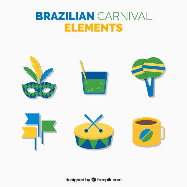 Elementos de carnaval brasileño