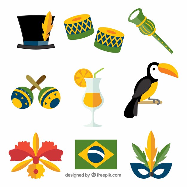 Elementos de carnaval brasileño