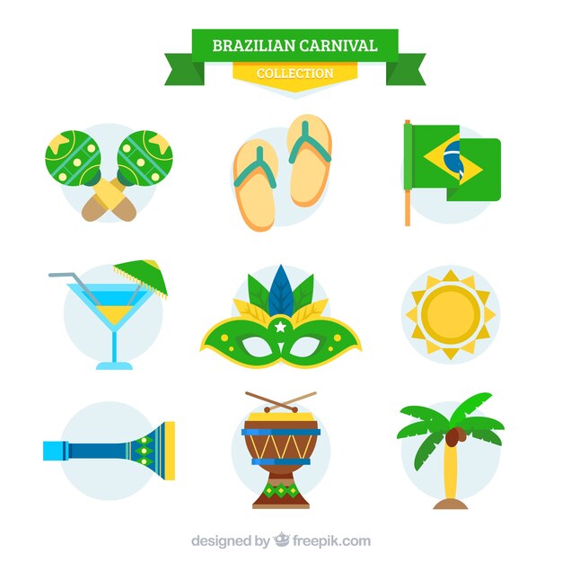 Elementos de carnaval brasileño