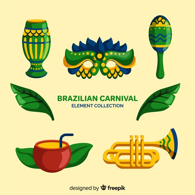 Elementos carnaval brasileño