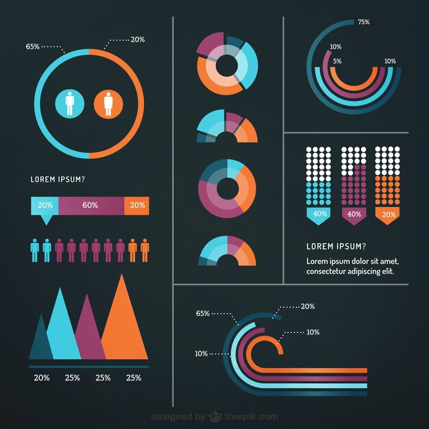 Elementos coloridos para infografía