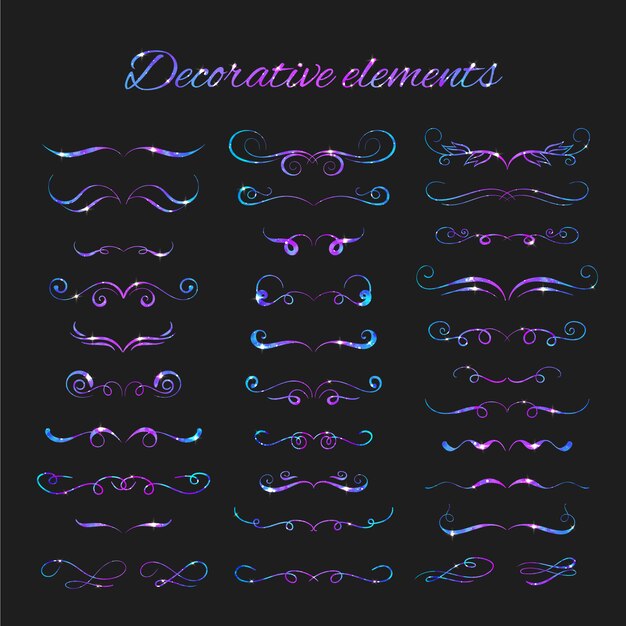 Elementos decorativos con diseño multicolor