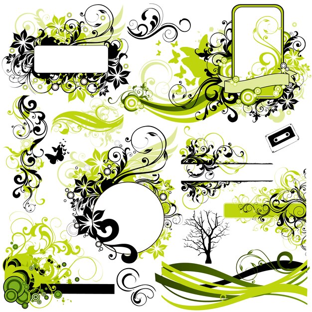 Elementos decorativos florales
