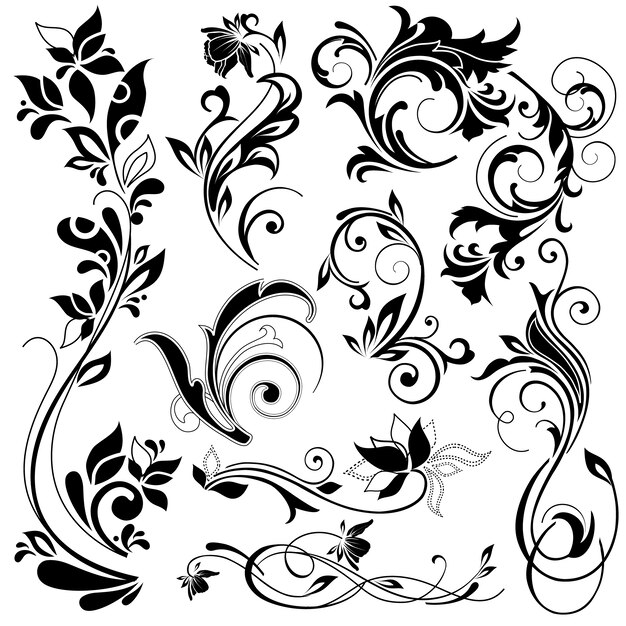 Elementos decorativos florales