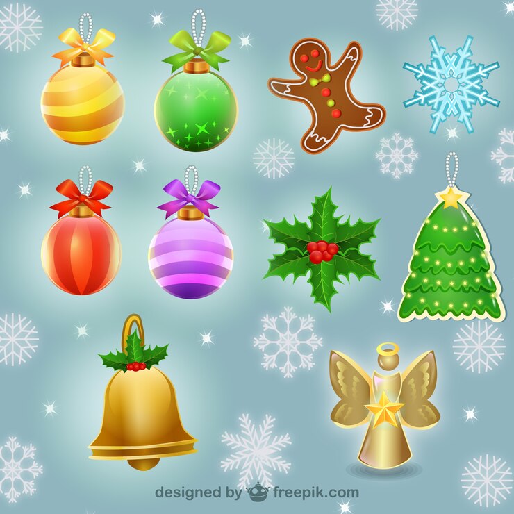 Vector gratuito elementos decorativos de navidad