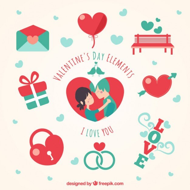 Elementos del día de San Valentín bonitos