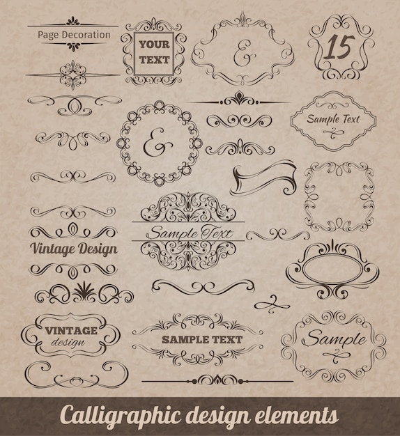 Elementos de diseño caligráfico