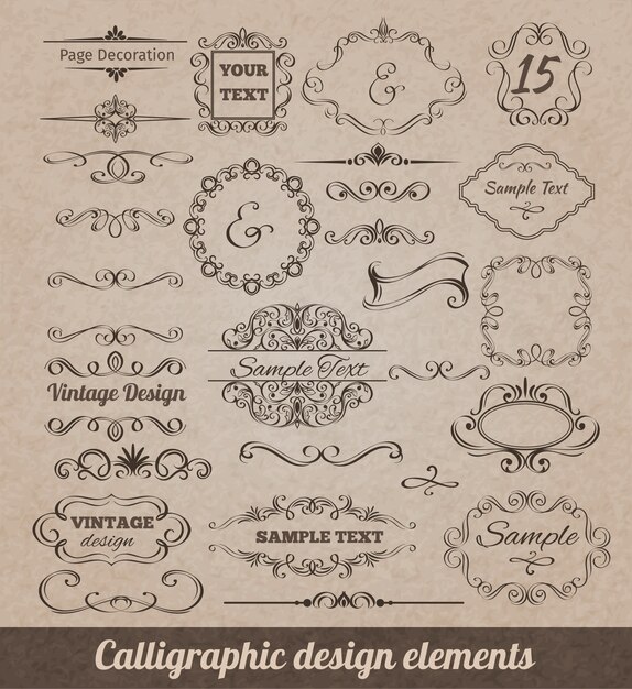 Elementos de diseño caligráfico