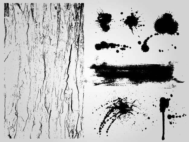 Elementos de diseño de grunge en blanco y negro