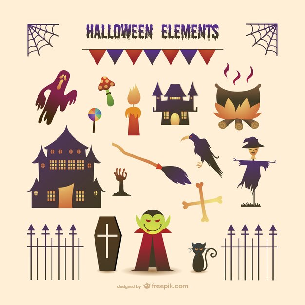 Elementos de diseño de Halloween