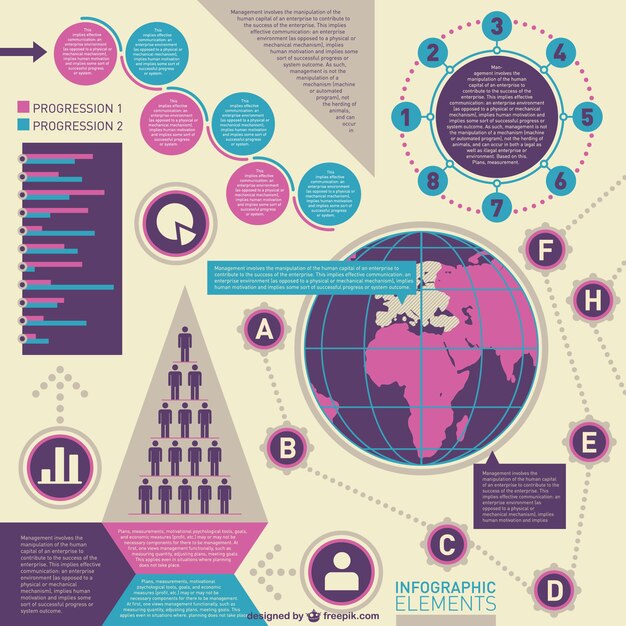 Elementos de diseño de infografía estilo retro