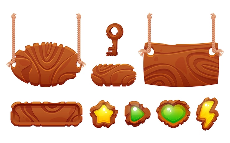 Vector gratuito elementos de diseño de juegos de madera