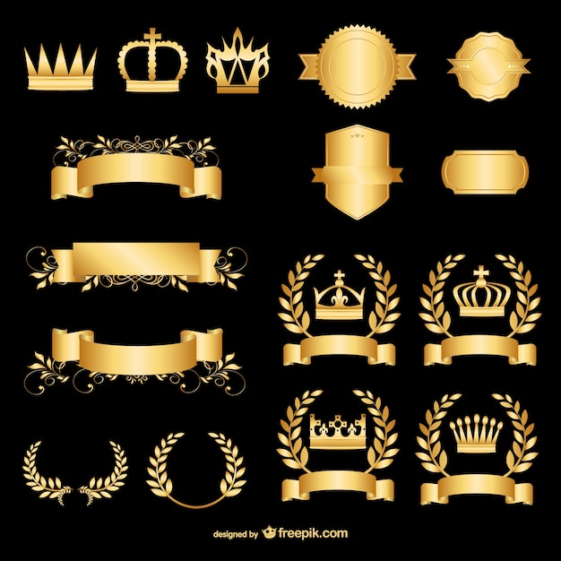 Vector gratuito elementos de diseño de oro
