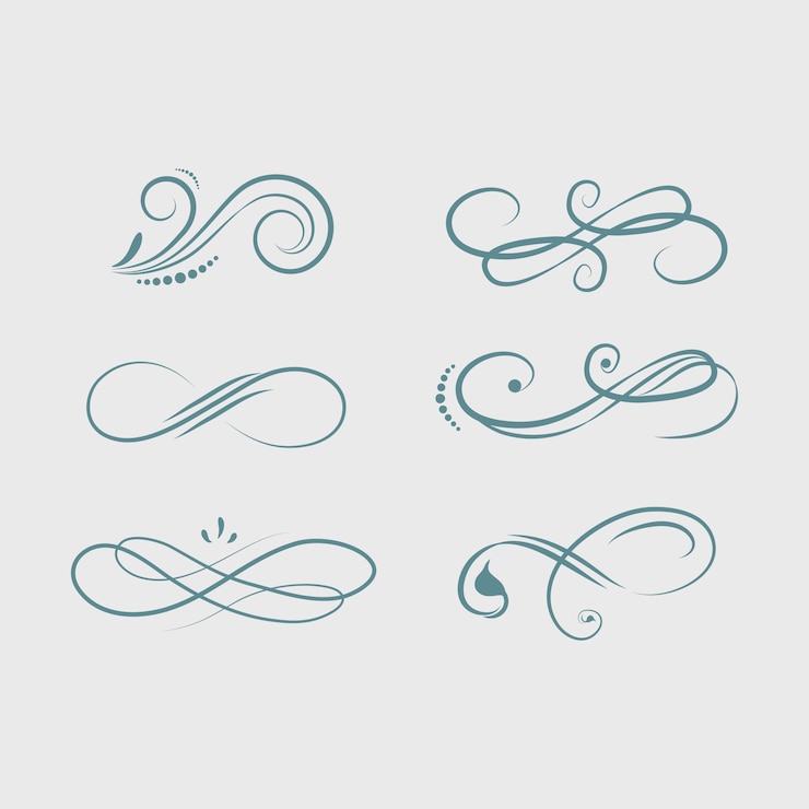 Vector gratuito elementos de diseño de remolino vintage