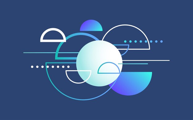 Elementos de diseño superpuestos en la ilustración de Vector de fondo azul