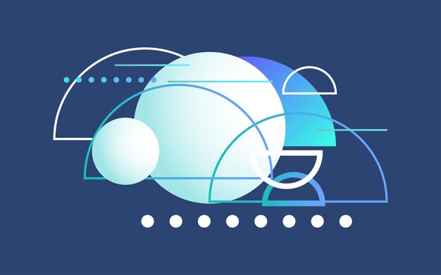 Elementos de diseño superpuestos en la ilustración de Vector de fondo azul