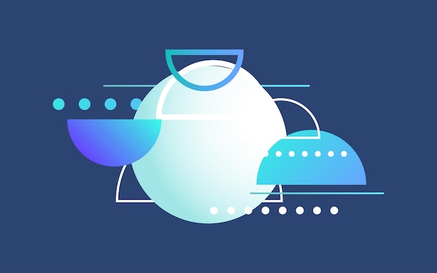 Elementos de diseño superpuestos en la ilustración de Vector de fondo azul