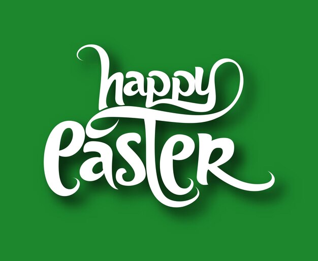Elementos de diseño de texto de feliz Pascua.