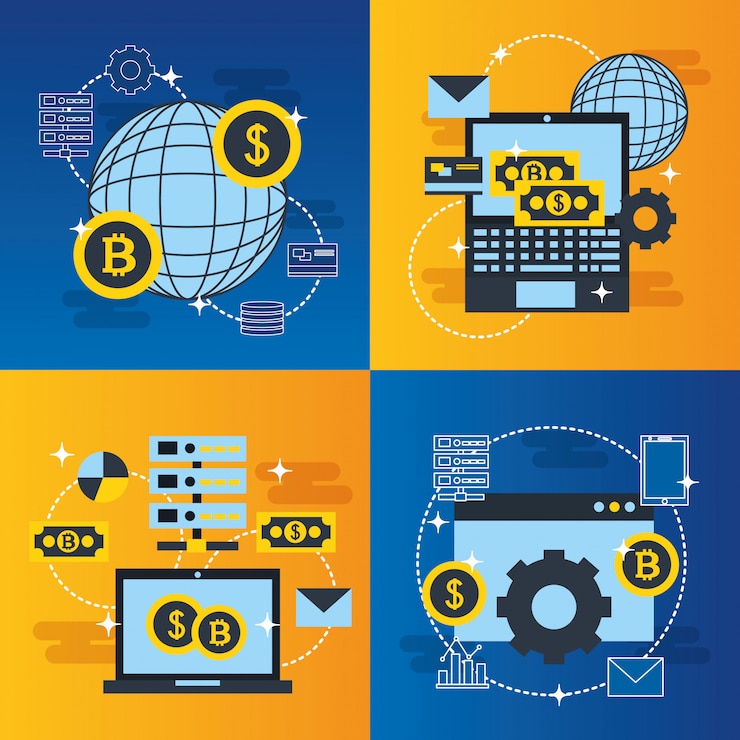 Vector gratuito elementos empresariales fintech