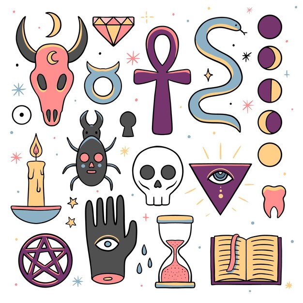 Elementos esotéricos criaturas místicas