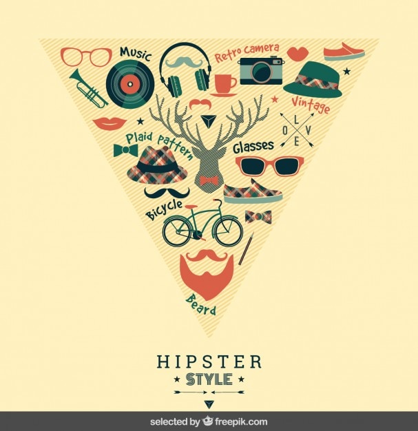 Vector gratuito elementos de estilo hipster