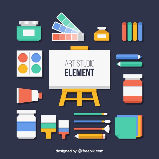 Elementos flat para un estudio de arte