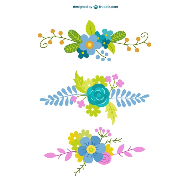 Vector gratuito elementos florales ornamentales