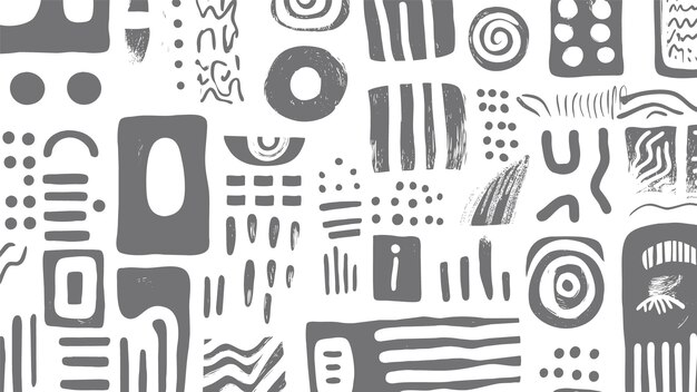 elementos de garabateo diseño de patrón sin costuras