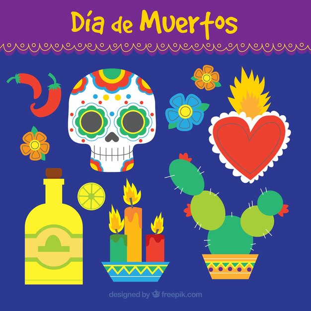 Elementos graciosos del día de los muertos